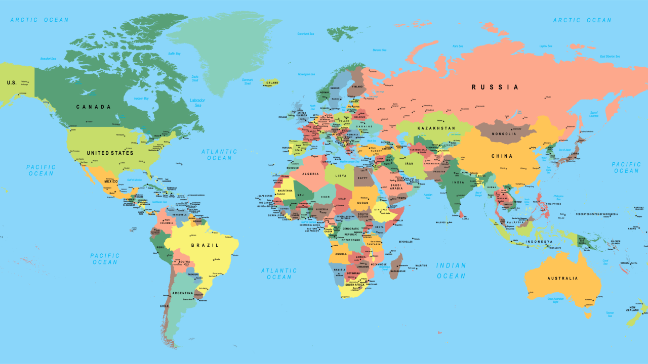 Download 1 World Map With Countries Gambaran