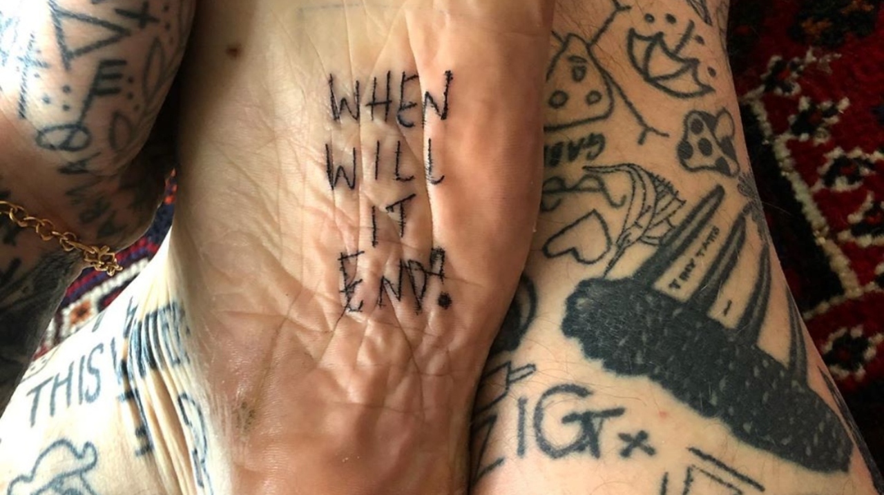 A man has given himself a tattoo every day during lockdown
